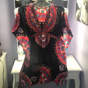Trina Turk Swim Coverup Mainly Black with design